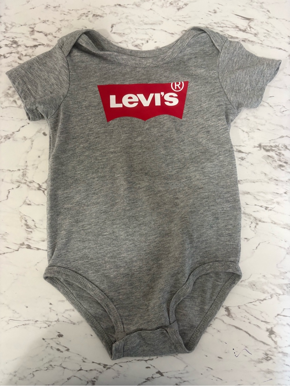 Levi's Gray Bodysuit with Red Logo